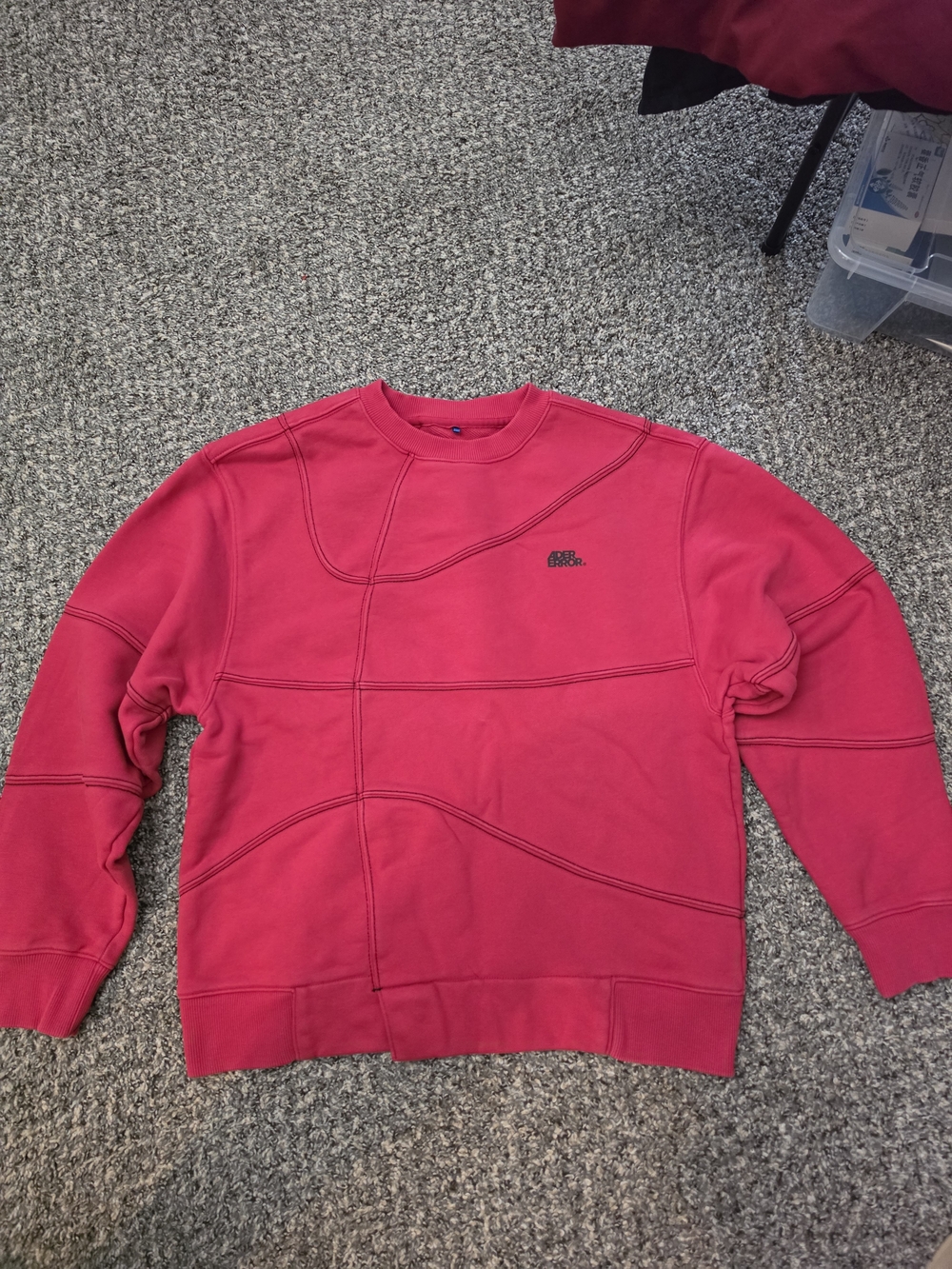 Ader Error red sweatshirt with black stitching size A1 (similar to US M)